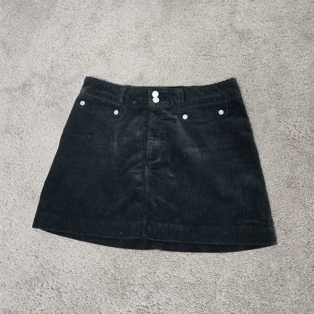 Abercrombie & Fitch Womens‎ Corduroy Mini Skirt Size 8 Dark Green Preppy Y2K